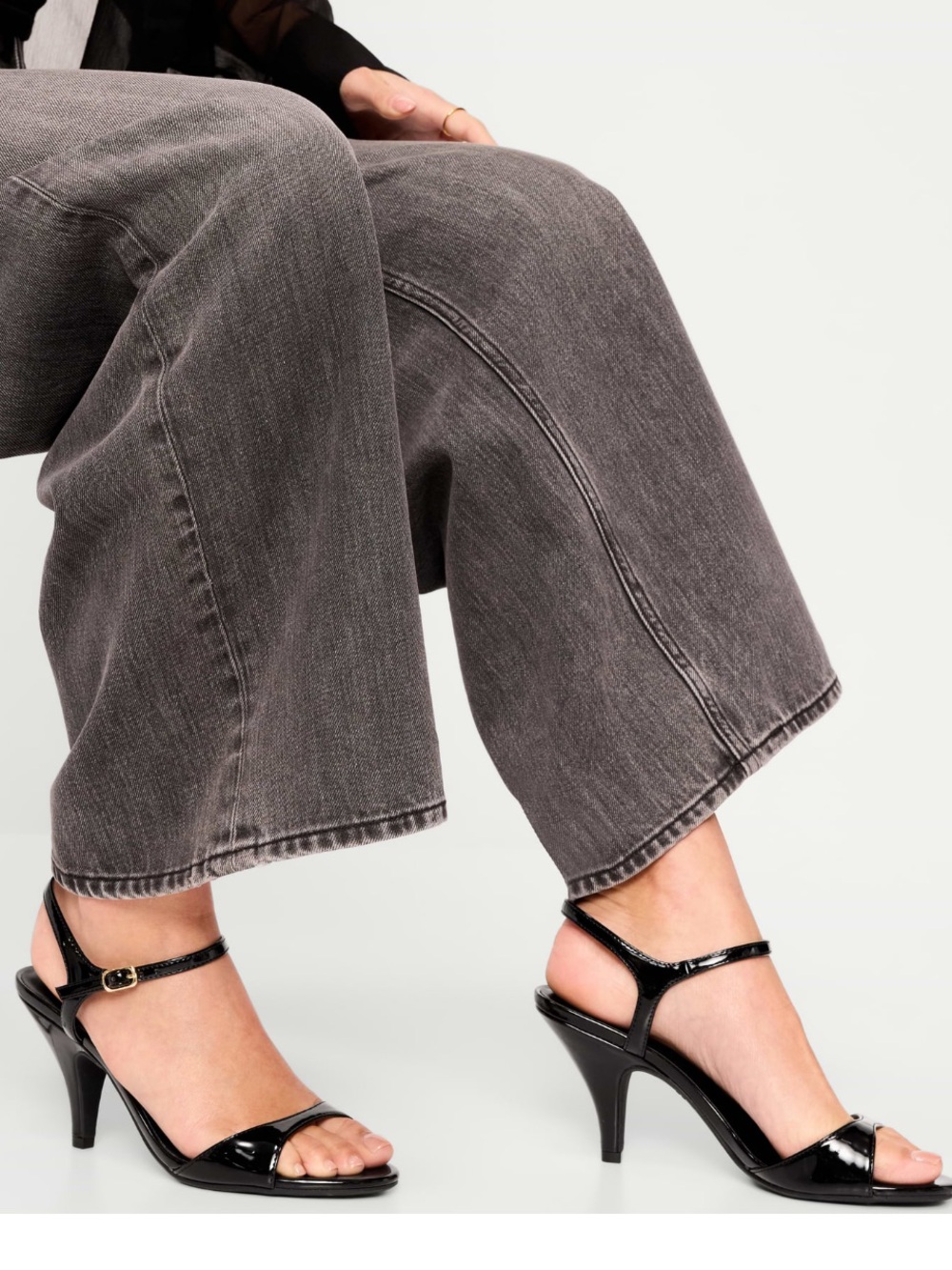 NWT OLD NAVY Black Ankle-Strappy Heels